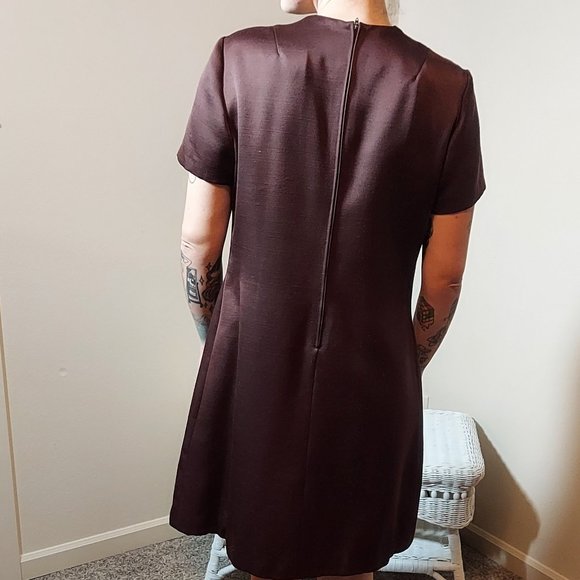 Vintage Uschi Modell Mod Shift Dress with Bead Embroidery Size 46 - Picture 2 of 7